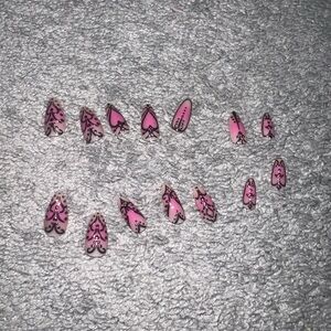 3 for $12 Pink Shimmery Design Press-On Nails